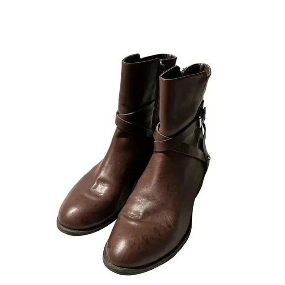 Brown Ralph Lauren Leather Ankle Boots Marisol Women’s 8 - Picture 2 of 8